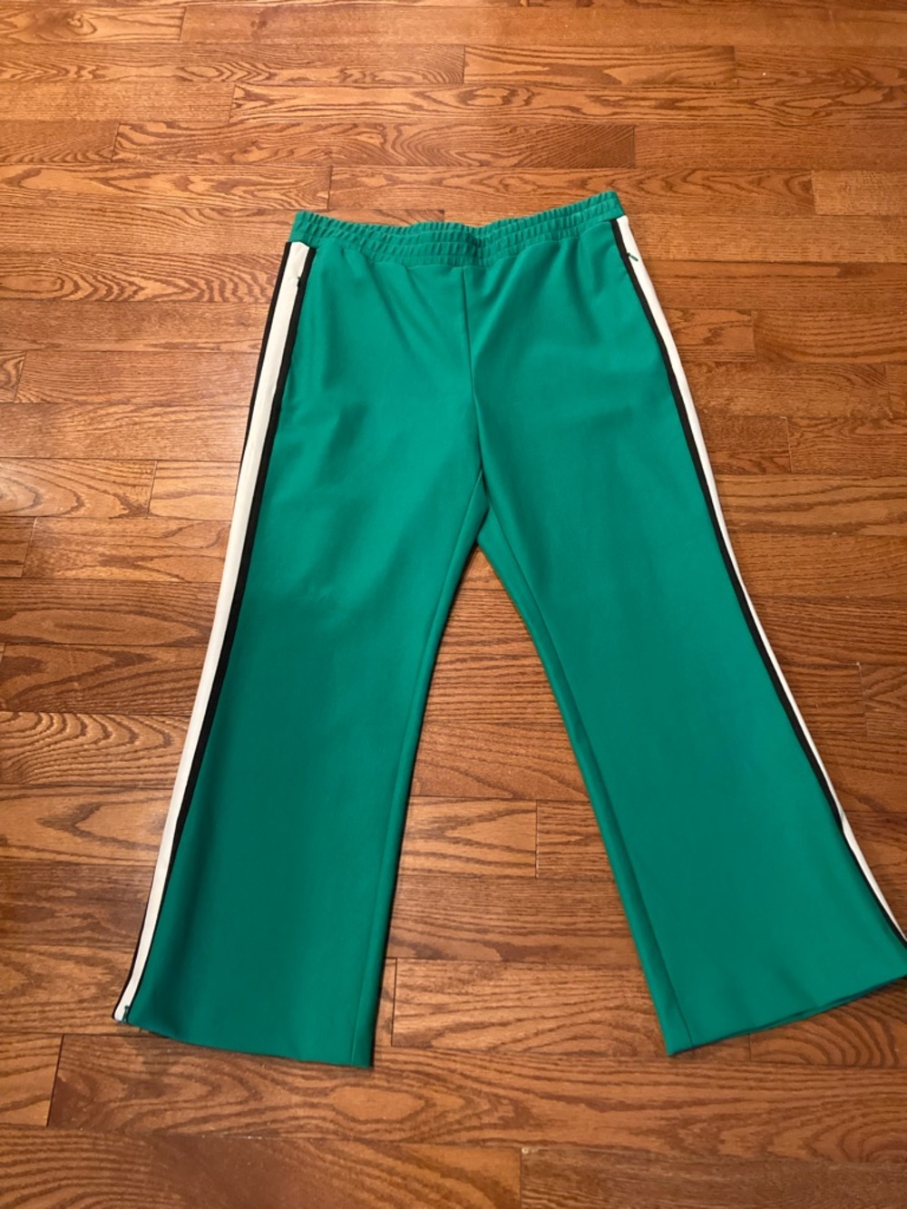 Maeve by Anthropologie Green side stripe track pants.